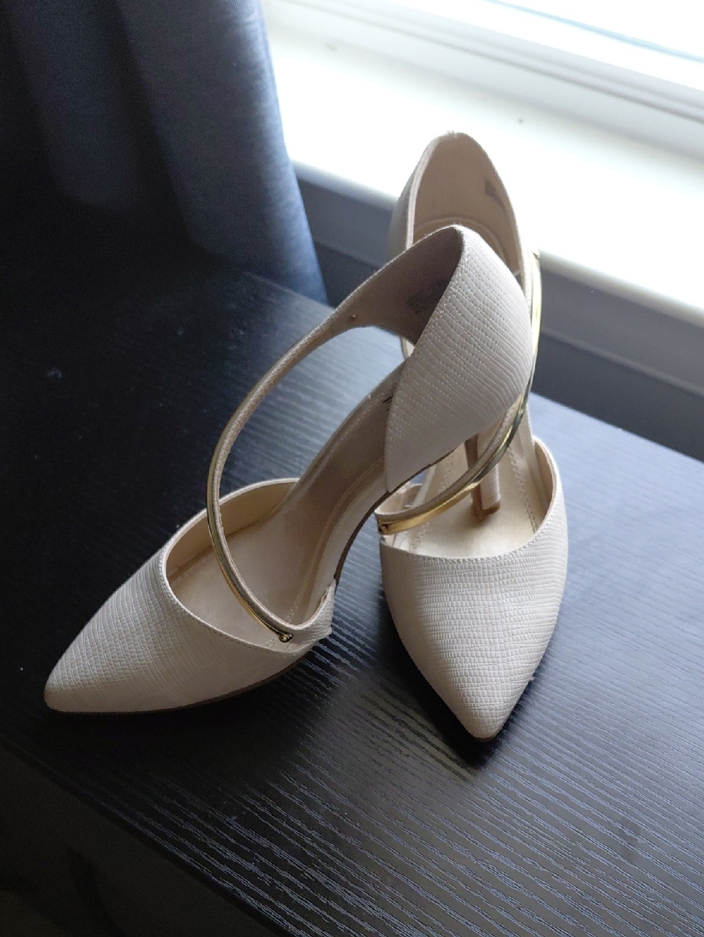 Impo Cream Pointed Toe Ankle-Strap Heels